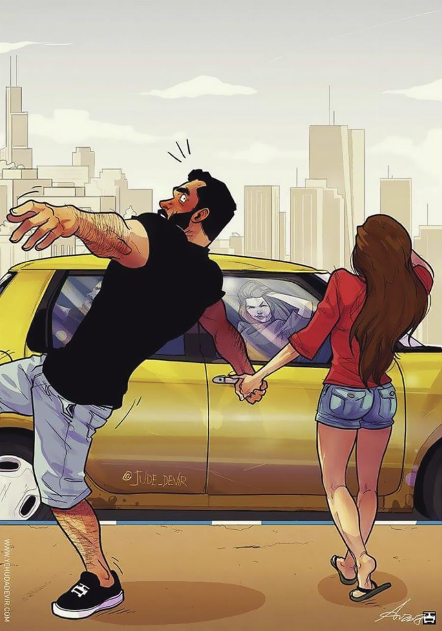 Σύζυγος δημιουργεί υπέροχα σκίτσα σε στιγμές καθημερινότητας με την γυναίκα του