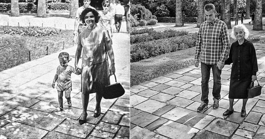 Τότε και Τώρα: Περίπατος με τη μαμά στον κήπο