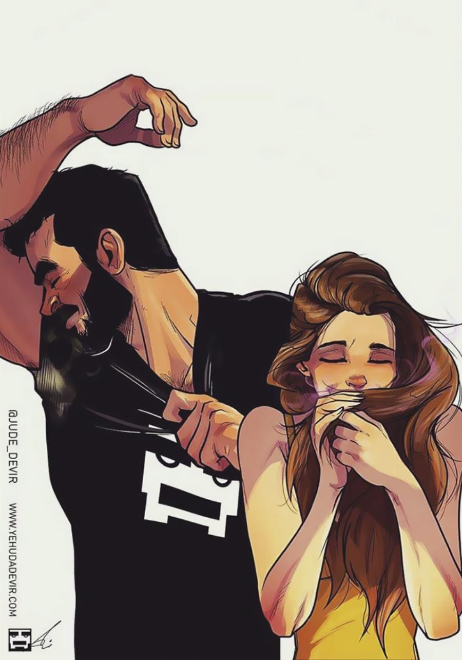 Σύζυγος δημιουργεί υπέροχα σκίτσα σε στιγμές καθημερινότητας με την γυναίκα του