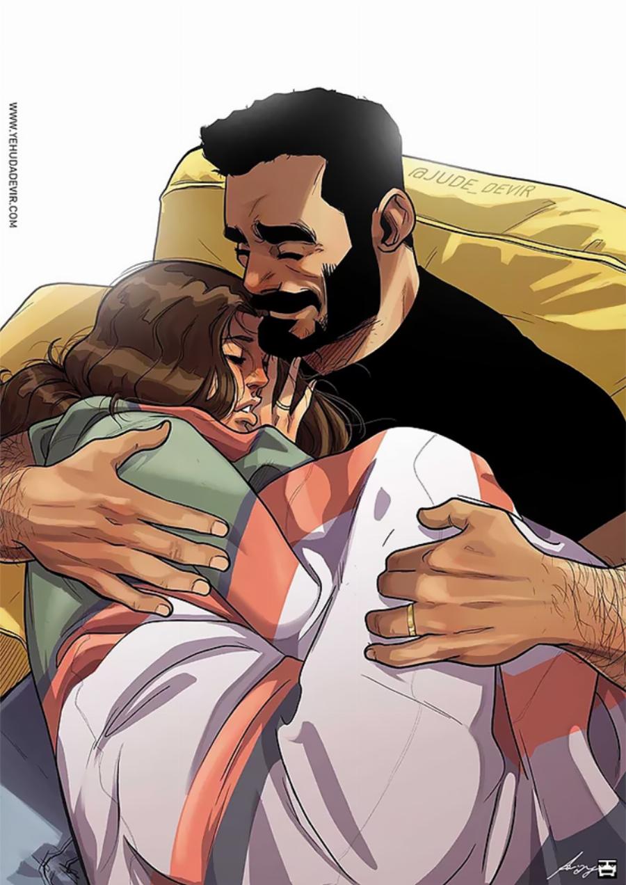 Σύζυγος δημιουργεί υπέροχα σκίτσα σε στιγμές καθημερινότητας με την γυναίκα του