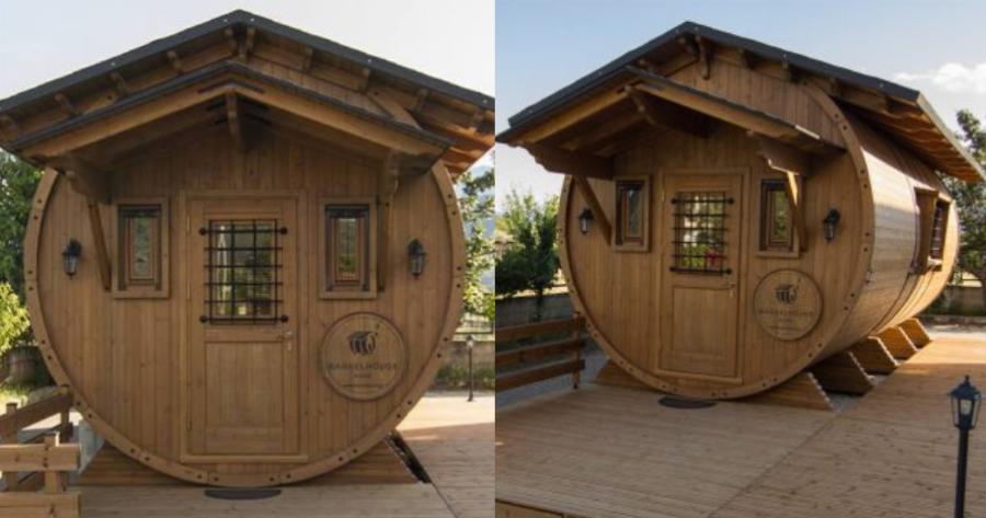 Νέα υπέροχη κατασκευή: Το σπίτι βαρέλι που έρχεται στο χώρο σου και κοιμίζει 6 άτομα με όλες τις ανέσεις