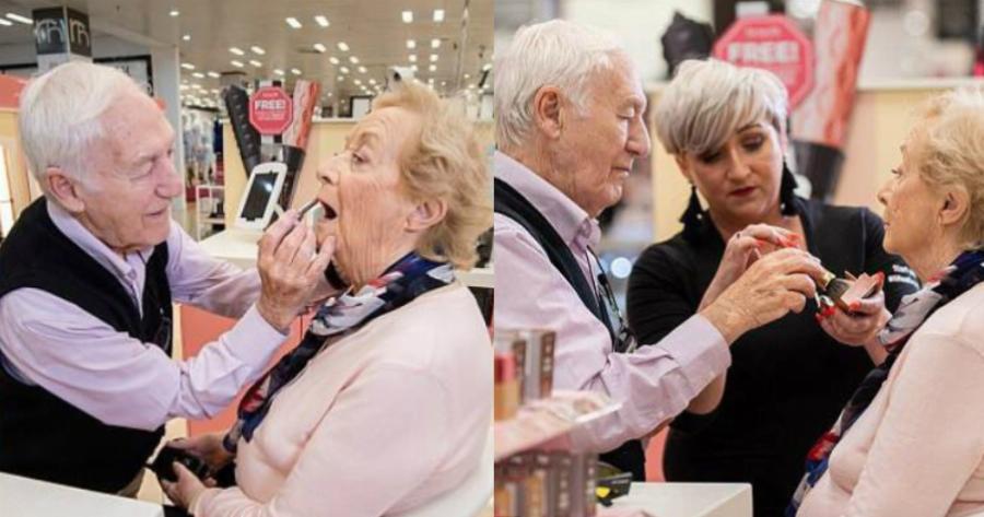 Τρυφερός και στοργικός 84χρονος κάνει μαθήματα μακιγιάζ για να μπορεί να βάφει την σύζυγό του που σύντομα θα μείνει τυφλή