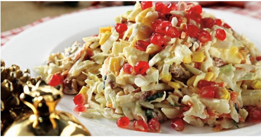 Χριστουγεννιάτικη σαλάτα για όλη την οικογένεια με πολύ φθηνά υλικά και έτοιμη σε λίγα λεπτά