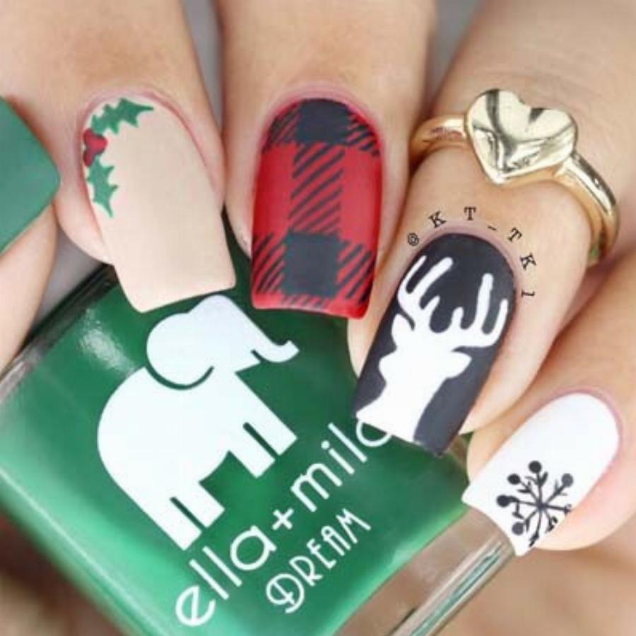 Υπέροχα γιορτινά σχέδια στα νύχια για τα Χριστούγεννα για να πάρετε ιδέες