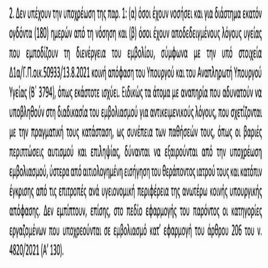 Υποχρεωτικός εμβολιασμός: Ποιες οι εξαιρέσεις για τους 60αρηδες – Ποιοι θα πληρώνουν μισό το πρόστιμο