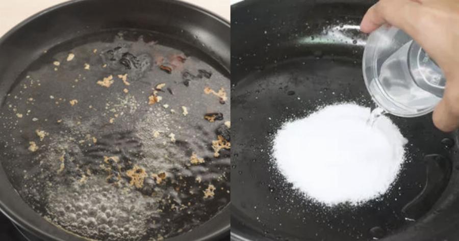 Καθάρισμα τηγανιού: Το έξυπνο κόλπο για να εξαφανίσετε τα καμένα λίπη γρήγορα και εύκολα