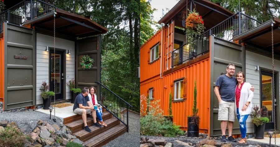 «Θέλαμε να ζήσουμε μία ζωή χωρίς δάνειο και χρέη»: Ζευγάρι έφτιαξε σπίτι από παλιά κοντέινερ και το εσωτερικό του εντυπωσιάζει