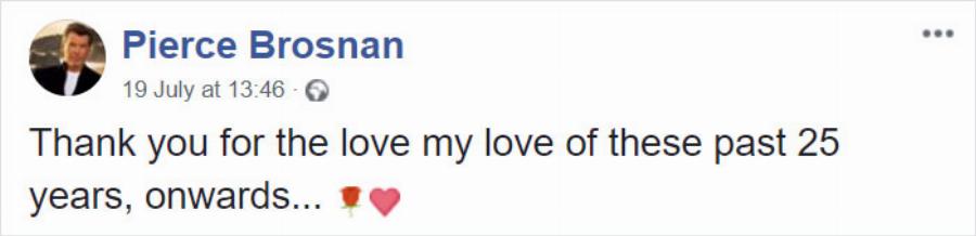 Ο Πιρς Μπρόσναν με τη σύζυγό του δείχνουν πως παραμένουν ερωτευμένοι όπως την πρώτη φορά, όσα χρόνια και αν περάσουν