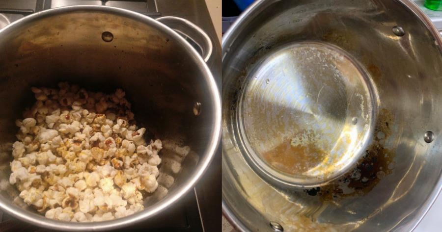 Καμένη κατσαρόλα από ποπ κορν: O μυστικός τρόπος για έναν εύκολο καθαρισμό