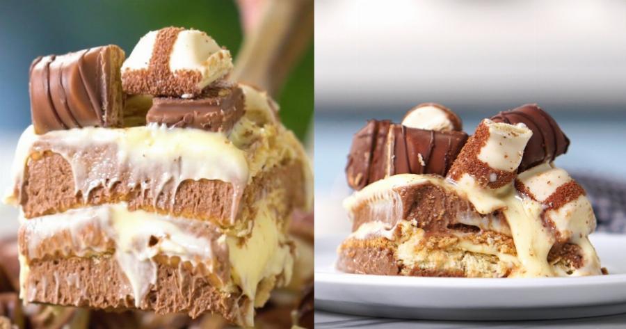 Γλυκός πειρασμός: Η πανεύκολη συνταγή για ένα ονειρεμένο γλυκό ψυγείου με σοκολάτα bueno