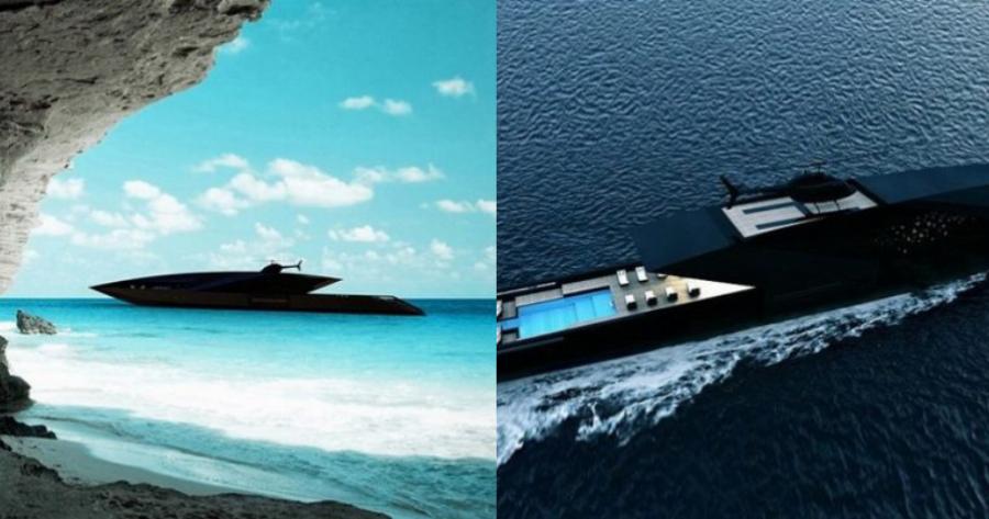 «Μαύρος κύκνος» των θαλασσών: Το μαύρο πολυτελές γιοτ, που το εσωτερικό του είναι βγαλμένο από παραμύθι