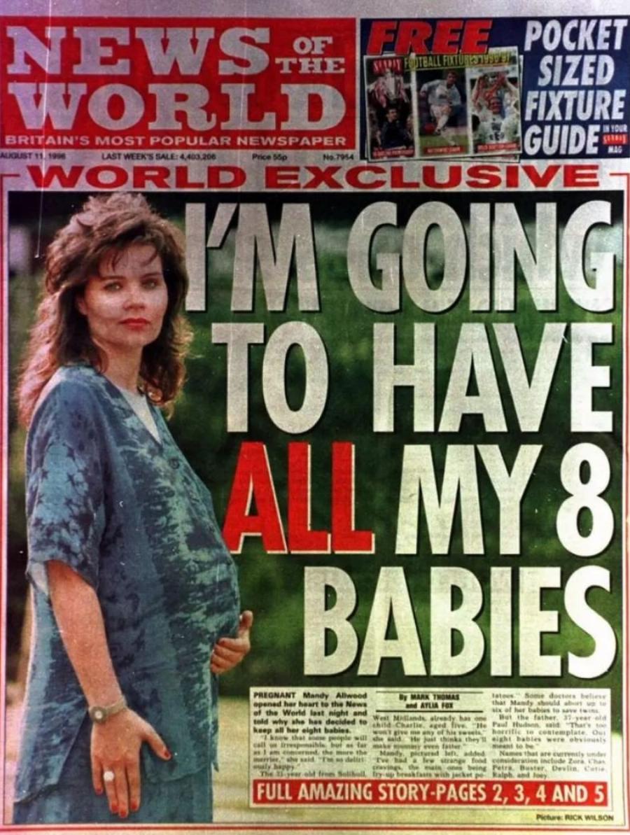 Μάντι Άλτγουντ: Έφυγε από την ζωή στα 56 της η γυναίκα που έκανε όλο τον κόσμο να συγκινηθεί το 1996 όταν έχασε τα οκτάδυμα της