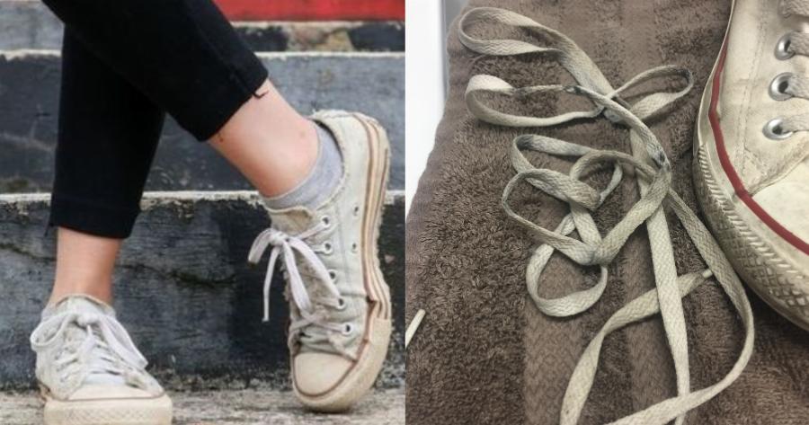 Λερωμένα κορδόνια παπουτσιών: Εύκολο κόλπο για να καθαριστούν γρήγορα και χωρίς πλυντήριο