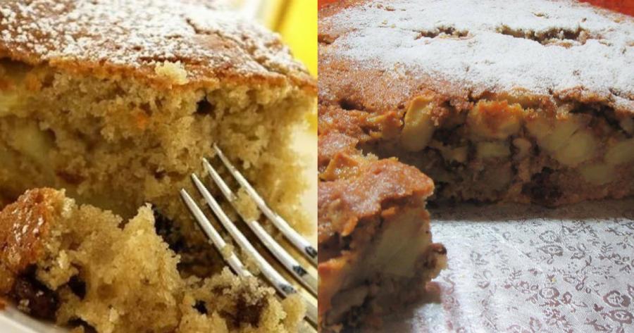 Νηστίσιμο κέικ μήλου: Η νόστιμη συνταγή με λάδι, πορτοκάλι και σταφίδες