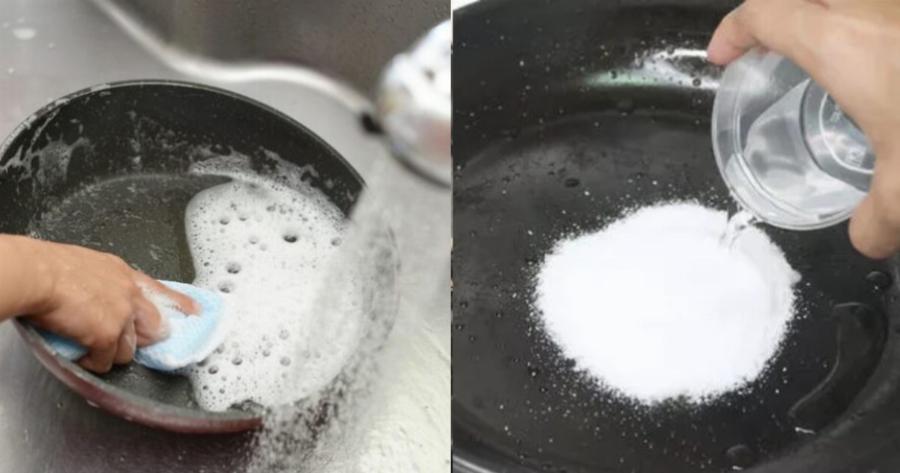 Αντικολλητικά σκεύη: Το έξυπνο κόλπο με μαγειρική σόδα και ακόμα 1 υλικό για λάμπουν από καθαριότητα