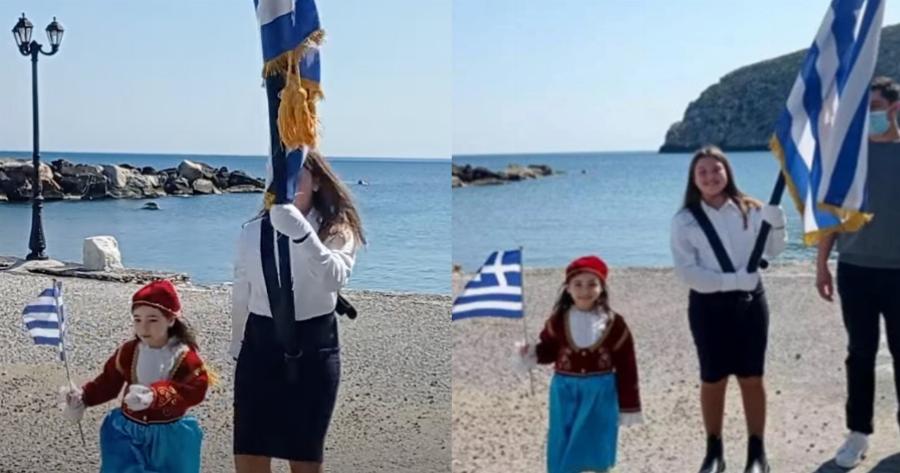 Η Μαθήτρια που παρέλασε μόνη της για την εθνική επέτειο της 25ης Μαρτίου στη Νάξο