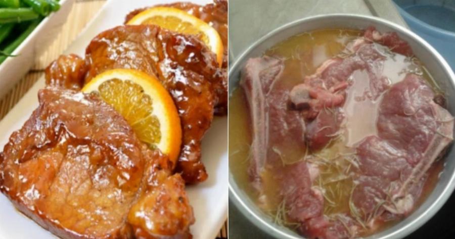 Ζουμερές χοιρινές μπριζόλες: Μαριναρισμένες με μουστάρδα, πορτοκάλι και μέλι