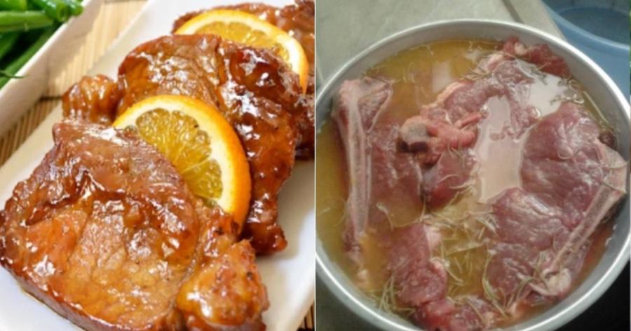 Ζουμερές χοιρινές μπριζόλες: Μαριναρισμένες με μουστάρδα, πορτοκάλι και μέλι