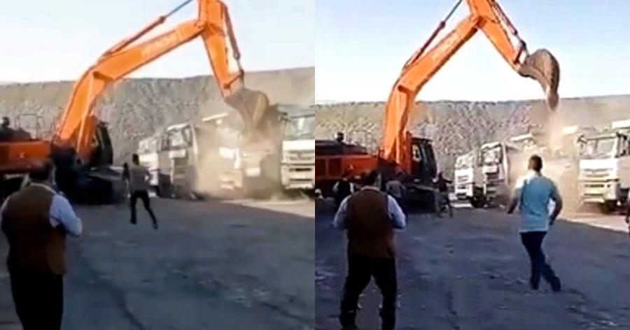 Επική εκδίκηση: Δεν του έδωσαν τα λεφτά που του χρωστούσαν και τους κατέστρεψε 5 φορτηγά με εκσκαφέα