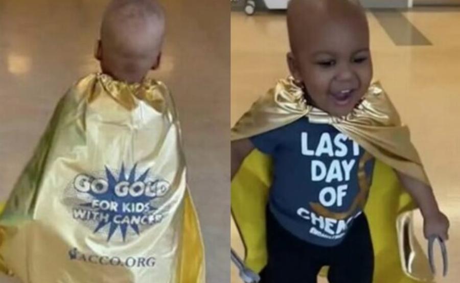 Ένας σύγχρονος σούπερ ήρωας: 2 χρονών αγοράκι γιορτάζει την τελευταία μέρα χημειοθεραπείας