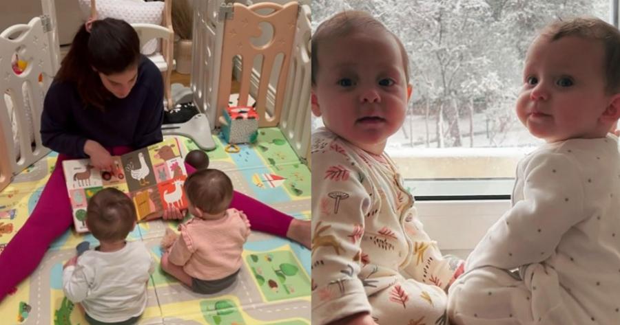 Οι 7 μηνών δίδυμες Αριάνα και Φιλίππα Τανιμανίδη διαβάζουν βιβλία και προσπαθούν να μιλήσουν σε ένα υπέροχο βίντεο