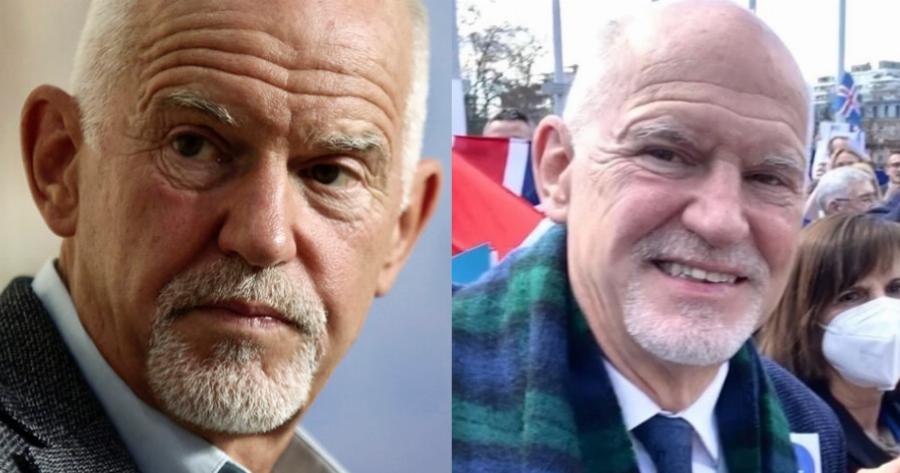 Διαδήλωσε στο Στρασβούργο κατά της ρωσικής εισβολής στην Ουκρανία ο Γιώργος Παπανδρέου