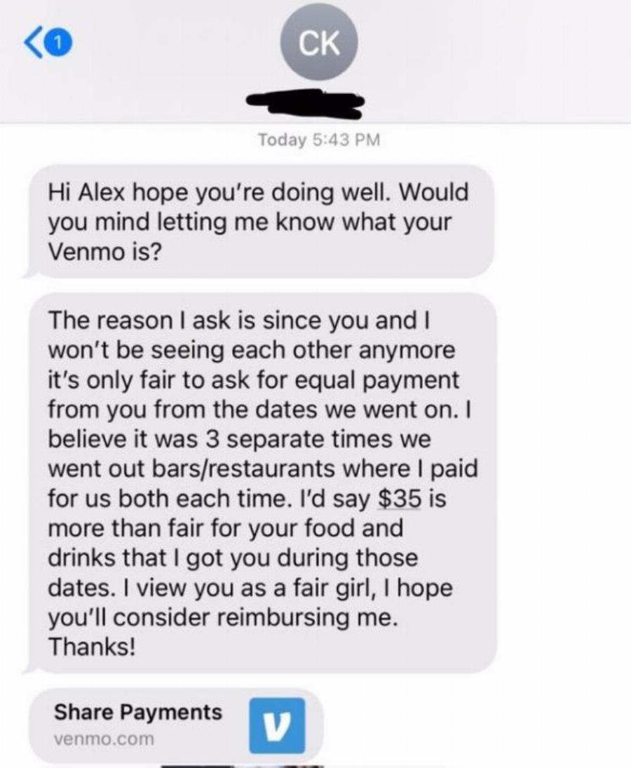 Αληθινή Ιστορία: Τον χώρισε κι εκείνος της ζήτησε τα μισά χρήματα από τα τρία ραντεβού που είχαν βγει