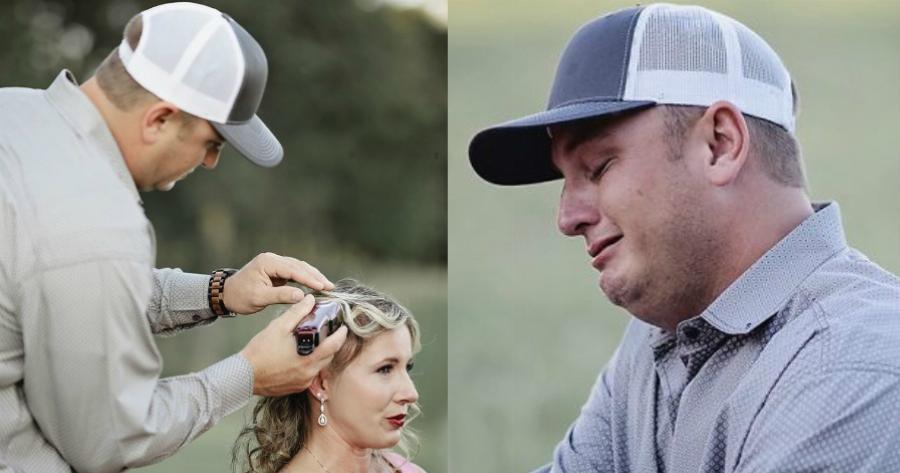 Αληθινή ιστορία: Άντρας ξυρίζει το κεφάλι της γυναίκας του που πάσχει από καρκίνο – Ξεσπάει σε λυγμούς από την συναισθηματική φόρτιση