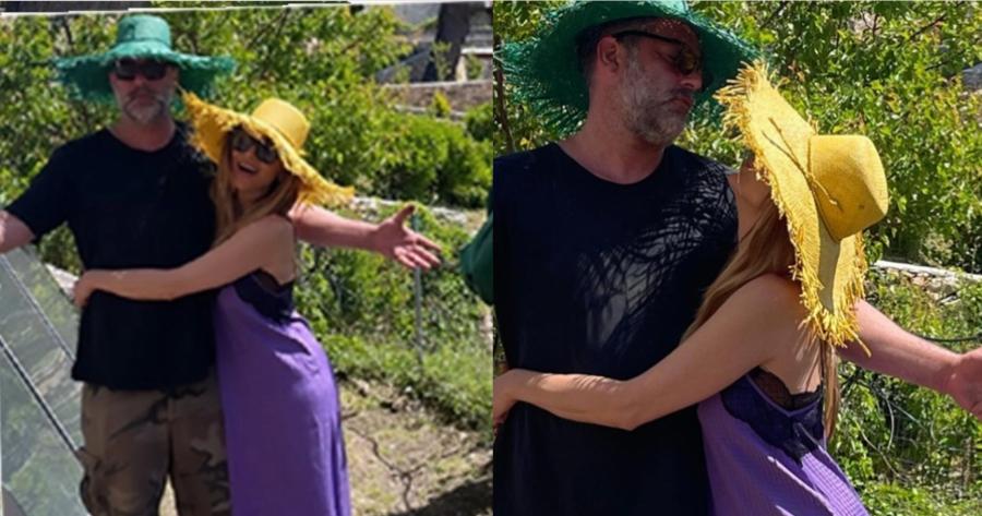 Βασίλης Μπισμπίκης και Δέσποινα Βανδή: Εύχονται «χρόνια πολλά» αγκαλιασμένοι στην εξοχή