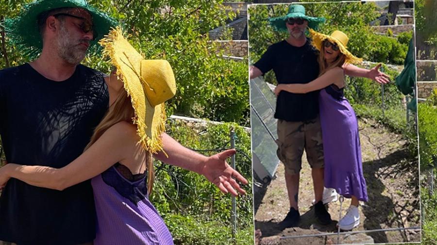 Βασίλης Μπισμπίκης και Δέσποινα Βανδή: Εύχονται «χρόνια πολλά» αγκαλιασμένοι στην εξοχή