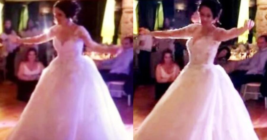 Ο γαμπρός χειροκροτεί πεσμένος στα γόνατα: Το ζεϊμπέκικο της νύφης στο γάμο της εντυπωσίασε τους καλεσμένους