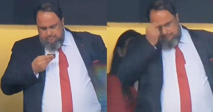 Έκανε το σταυρό του και έβγαλε εικόνα από την τσέπη ο Βαγγέλης Μαρινάκης