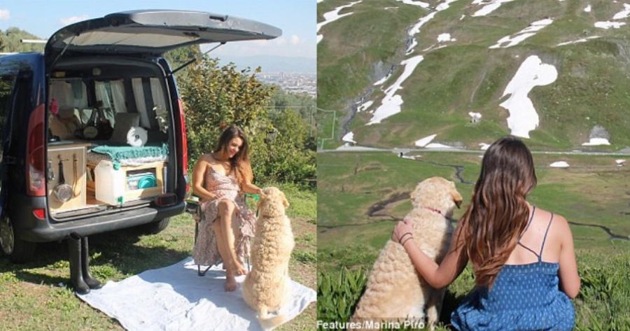 Η ιστορία της Μαρίνας: Τα παράτησε όλα για να ταξιδέψει τον κόσμο με τον σκύλο της