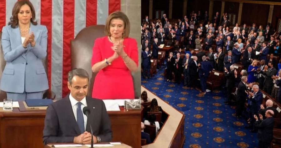 Τριάντα τρεις φορές χειροκρότησαν τον πρωθυπουργό τα μέλη του Αμερικανικού Κογκρέσου