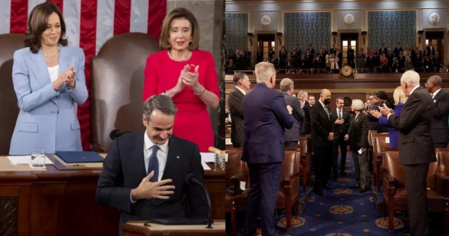 Κυριάκος Μητσοτάκης στο Κογκρέσο: «Στο ελληνικό κοινοβούλιο δεν με χειροκροτούν τόσο»