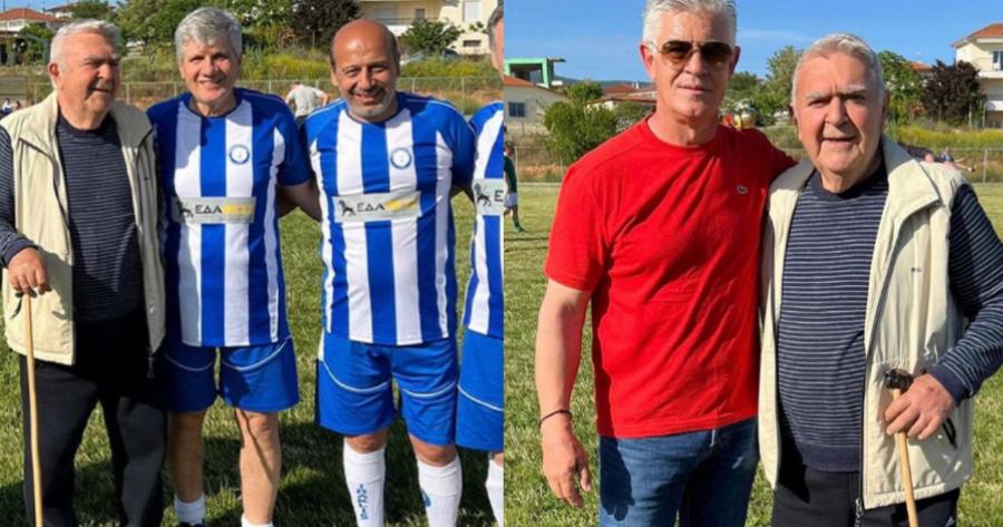 Σπάνια δημόσια εμφάνιση του Πασχάλη Τερζή στην Χαλκιδική – Με μπαστούνι σε ποδοσφαιρικό αγώνα