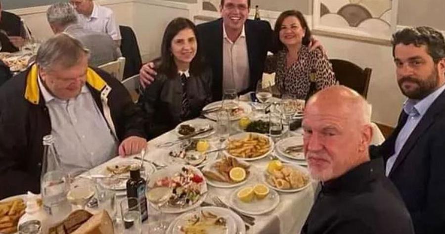 Ενωμένο το παλιό ΠΑΣΟΚ: Γιώργος Παπανδρέου και Ευάγγελος Βενιζέλος γευμάτισαν στο ίδιο τραπέζι στα Χανιά