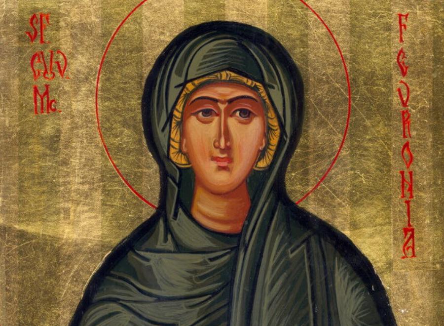 Αγία Φεβρωνία: Με θάρρος περιφρόνησε τις προτάσεις του Σελήνου, ο όποιος, αφού τη βασάνισε, την σκότωσε με ξίφος