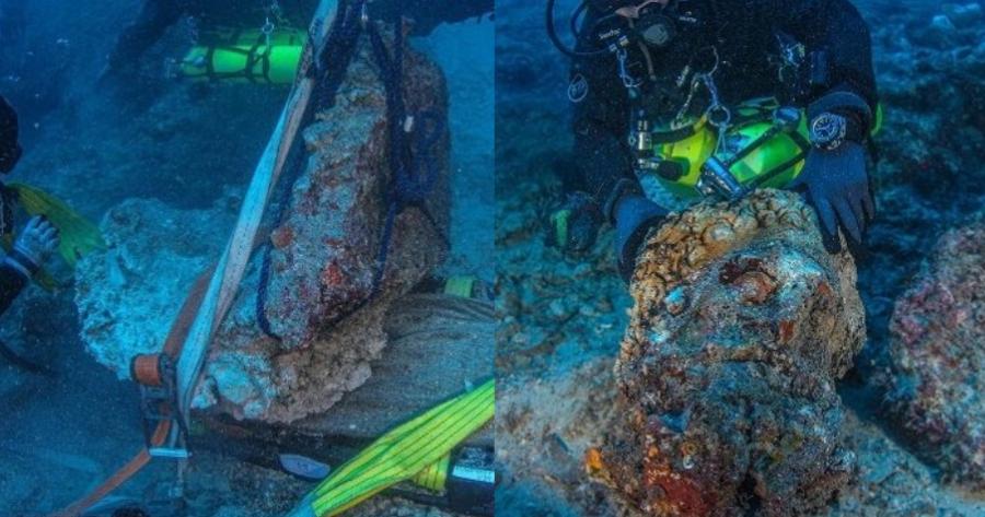 Ναυάγιο των Αντικυθήρων: Σπουδαία ανακάλυψη – Βρέθηκε το μαρμάρινο κεφάλι του αγάλματος του Ηρακλή