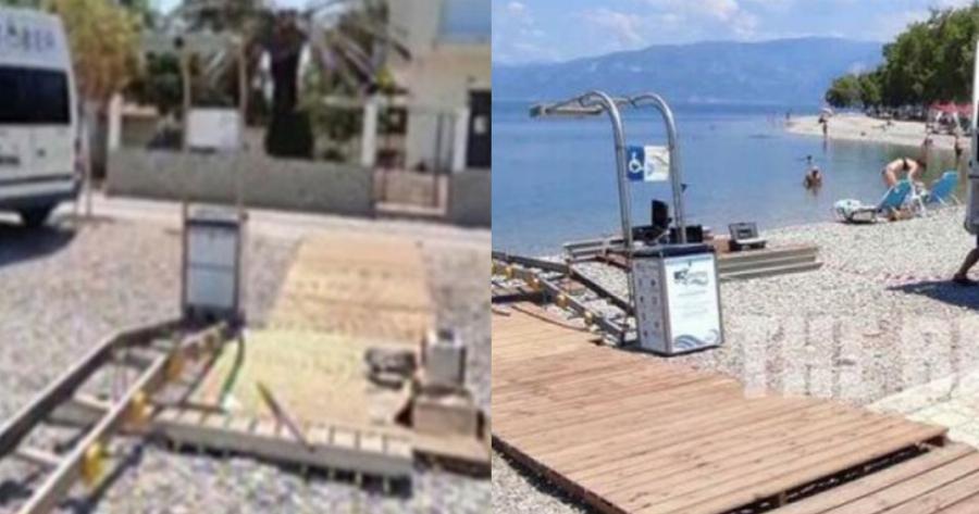 Ξήλωσαν ράμπα ΑμεΑ για να βάλουν… ξαπλώστρες – Παραλία Ελλάδας 2022