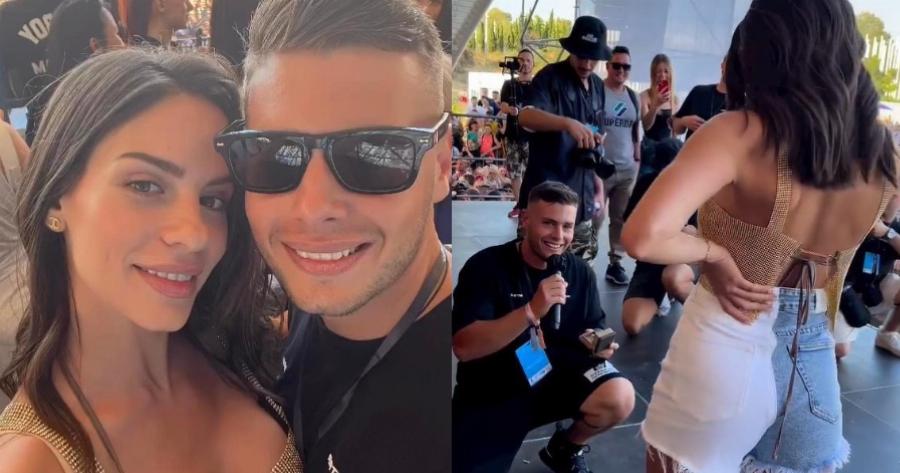 Η στιγμή που ο Αλέξανδρος Κοψιάλης κάνει πρόταση γάμου στη Σοφία Φυρού μπροστά σε 50.000 κόσμο