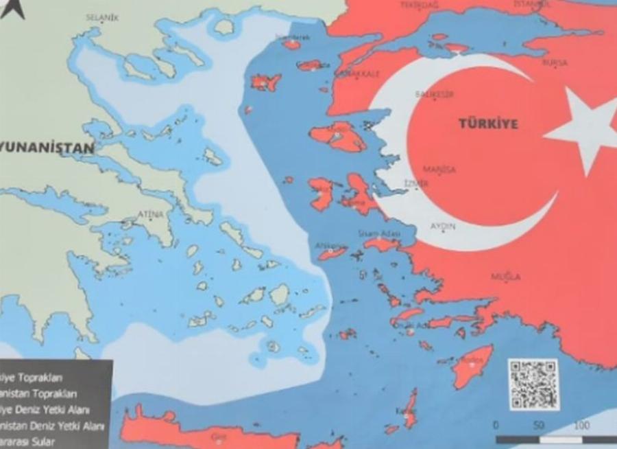 Μεγάλη πρόκληση από την Τουρκία: Σκληρή απάντηση Αθήνας στο τουρκικό χάρτη με το Αιγαίο και την Κρήτη