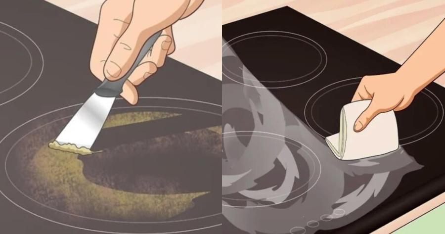 Κεραμική εστία.. λαμπίκο: Πείτε αντίο σε λεκέδες και καμμένα λίπη με 2 υλικά που έχετε στο ντουλάπι σας