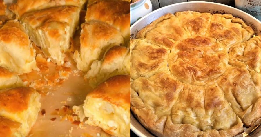 Η συνταγή του βοσκού: Πεντανόστιμη επτάφυλλη τυρόπιτα με κασέρι και φέτα – Πανεύκολη και χωρίς κόπο για το κυριακάτικο τραπέζι