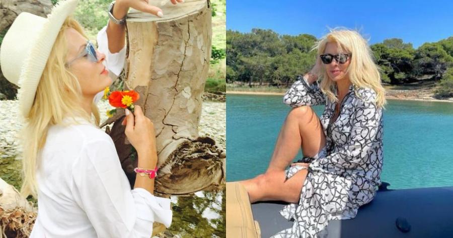 Πιο λαμπερή από ποτέ: Η Ελένη Μενεγάκη έπαθε Μανταλένα και αφήνει για λίγο τις διακοπές της