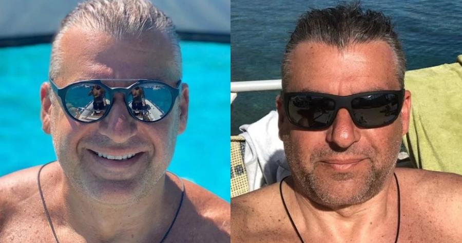 Στα καταγάλανα νερά της Ρηνείας Μυκόνου: Παιχνίδια στη θάλασσα – Στιγμές χαλάρωσης για το Γιώργο Λιάγκα με τους «ροβινσώνες» γιους του