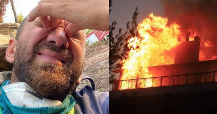 «Μάχη» με τις φλόγες στην Πεντέλη: Οι ανατριχιαστικές αναρτήσεις του Κώστα Αναγνωστόπουλου στα social