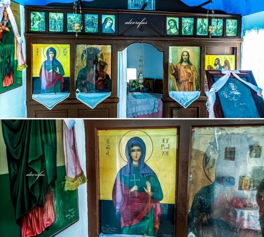 Αγία Κυριακή: Το εντυπωσιακό νησάκι και η γαλανόλευκη ζωγραφισμένη στα βράχια