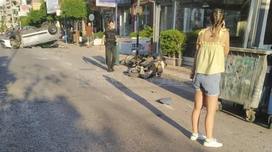 Σοκαριστικό τροχαίο στο Γαλάτσι: Κοίταζε το κινητό του και τούμπαρε το αυτοκίνητο