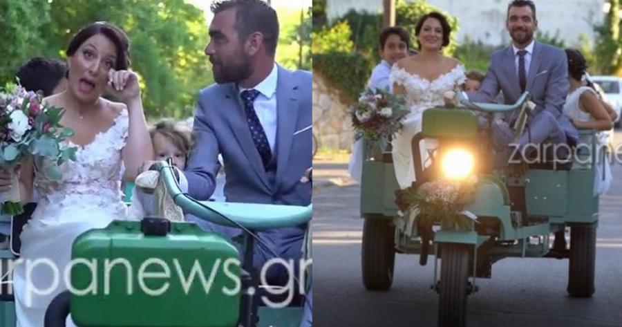 Χανιά: Νύφη πήγε στην εκκλησία με τρίκυκλο – Ο γάμος με άρωμα άλλης εποχής που εντυπωσίασε